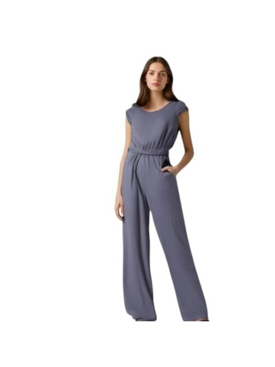 12pm by Mon Ami Pants - 12PM by Mon Ami Periwinkle Blue Wide Leg Jumpsuit Small NWOT Soft Stretch Lounge
